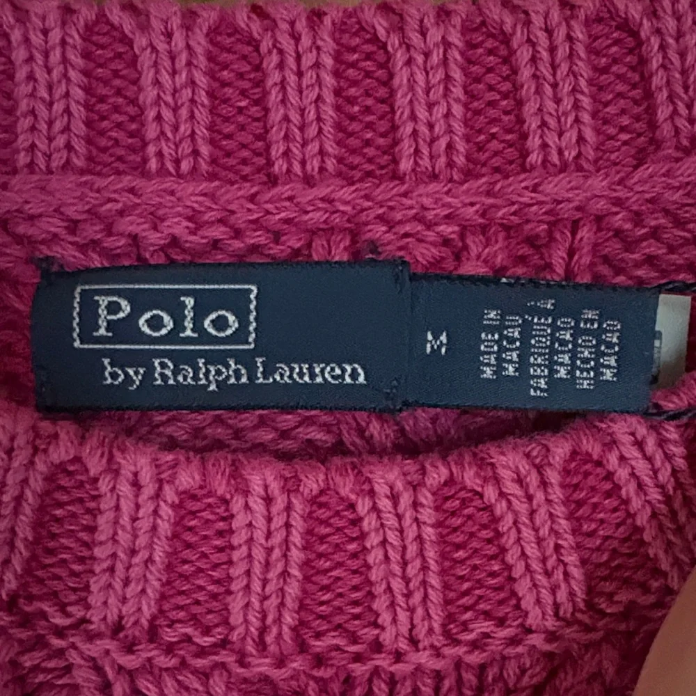 Ralph Lauren Women's Cable Knit Crewneck Sweater - Fuchsia - Picture 3 of 4